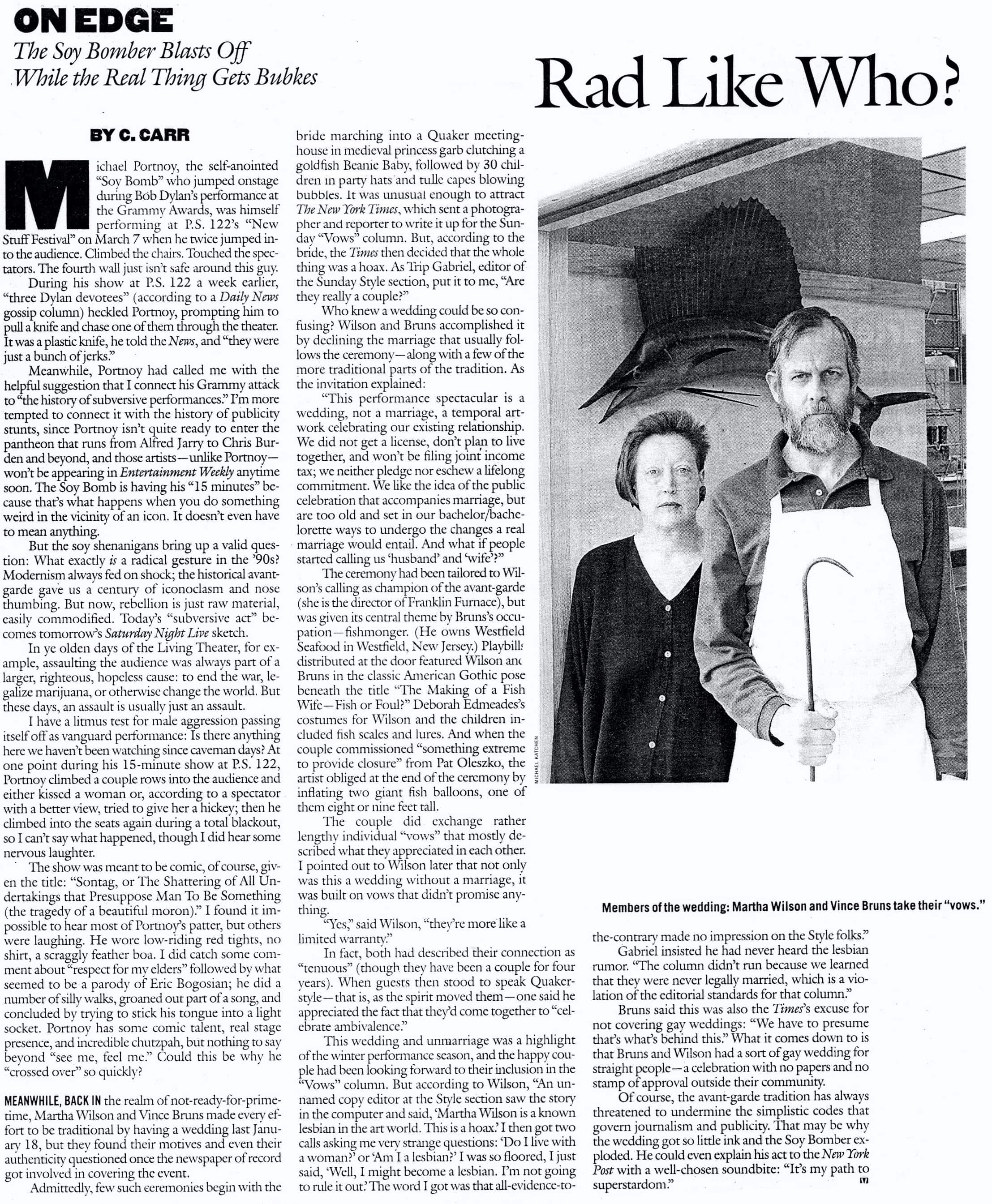 Photocopy of the original article in the Village Voice. See link above for text version