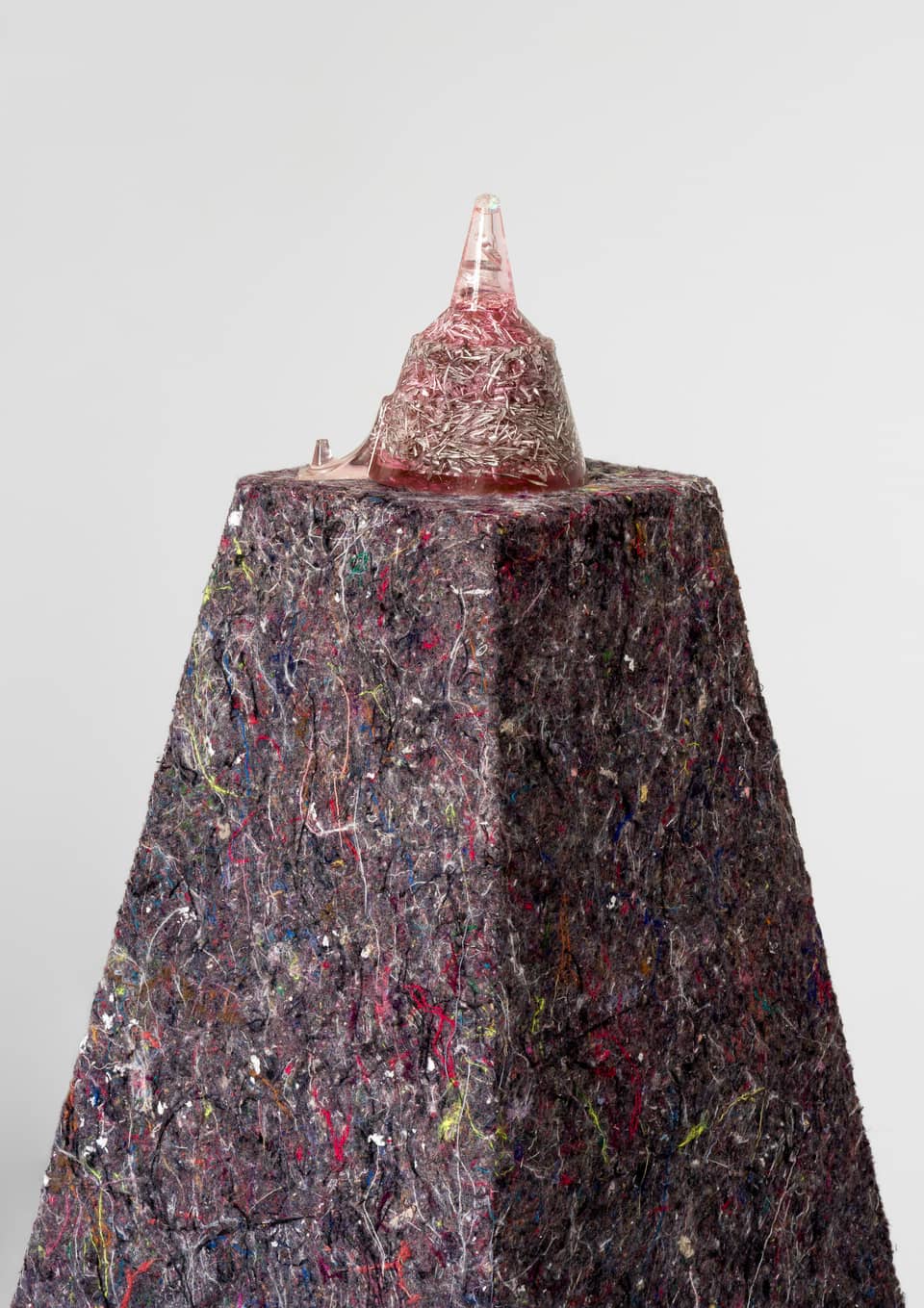 Closeup of resin cone on plinth